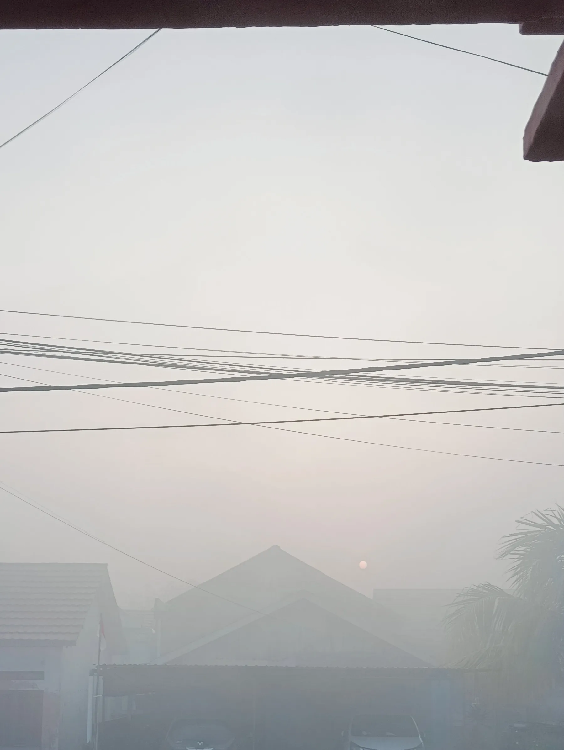 Morning sky in Palangka Raya, Central Kalimantan, filled with haze from the forest and land fires